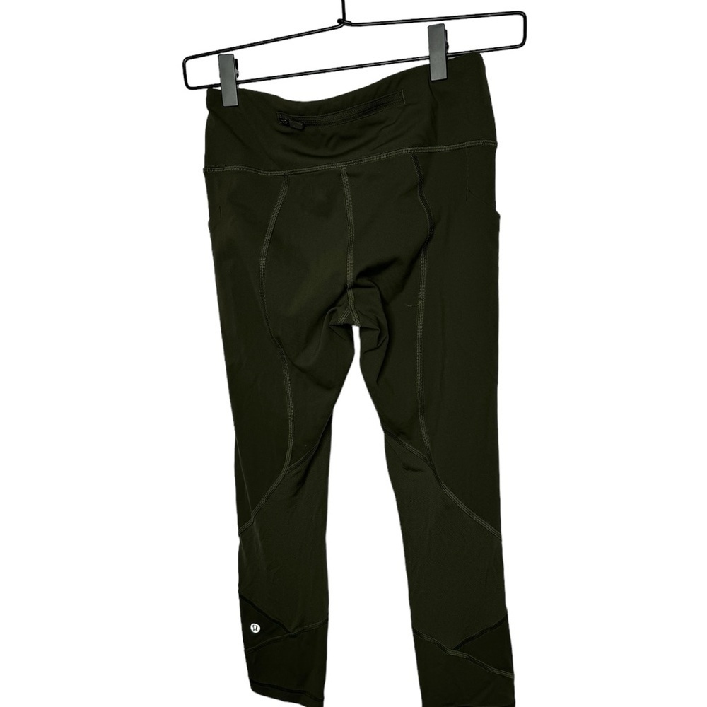 Lululemon Pace Rival Crop Leggings 22" in Dark Olive Size 4
